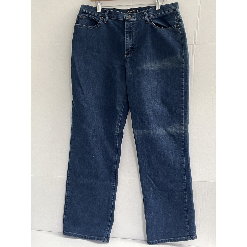 Lee Jeans Womens 16M Blue Denim Relaxed Fit Straight Leg 1889‎